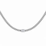 Cuban Chain Choker – Emerald-Cut Solitaire in solid 18K gold