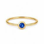 Sapphire September birthstone solitaire ring in 18K yellow gold – Aquae Jewels