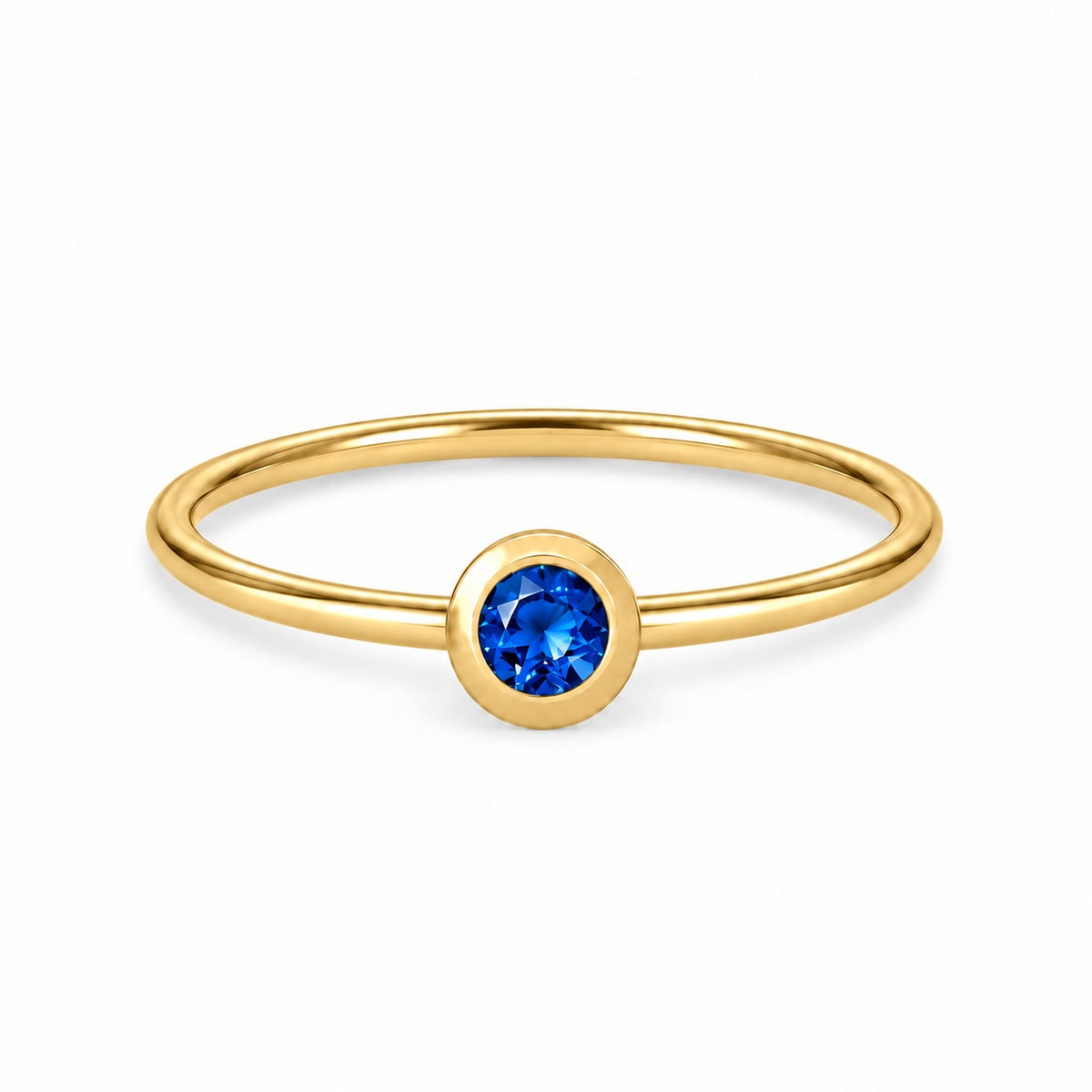 Sapphire September birthstone solitaire ring in 18K yellow gold – Aquae Jewels