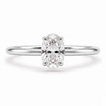 Oval Solitaire Ring, solid 18K gold, view 4 of 4
