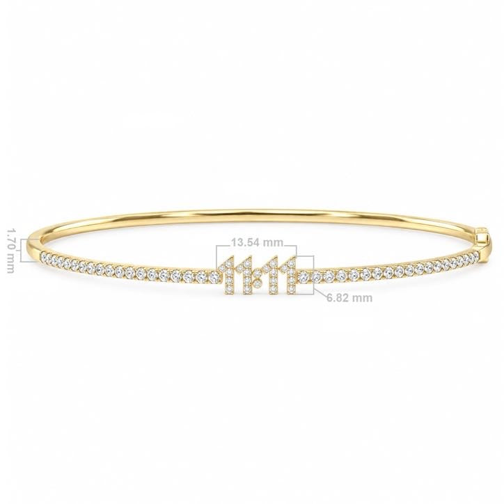 11:11 Diamond Bangle, solid 18K gold, view 4 of 5