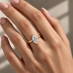 Marquise Solitaire Ring, lab-grown diamond in solid 18K gold, view 5 of 5