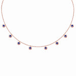 Precious Stone Pendant Choker in solid 18K gold with a bezel-set coloured stone