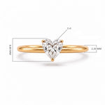 Heart Solitaire Ring, lab-grown diamond in solid 18K gold, by Aquae Jewels