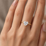 Heart Solitaire Ring, lab-grown diamond in solid 18K gold, view 2 of 5