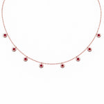 Precious Stone Pendant Choker in solid 18K gold with a bezel-set coloured stone