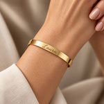 Plain Gold Open Cuff – Imperial, 18K gold bangle by Aquae Jewels