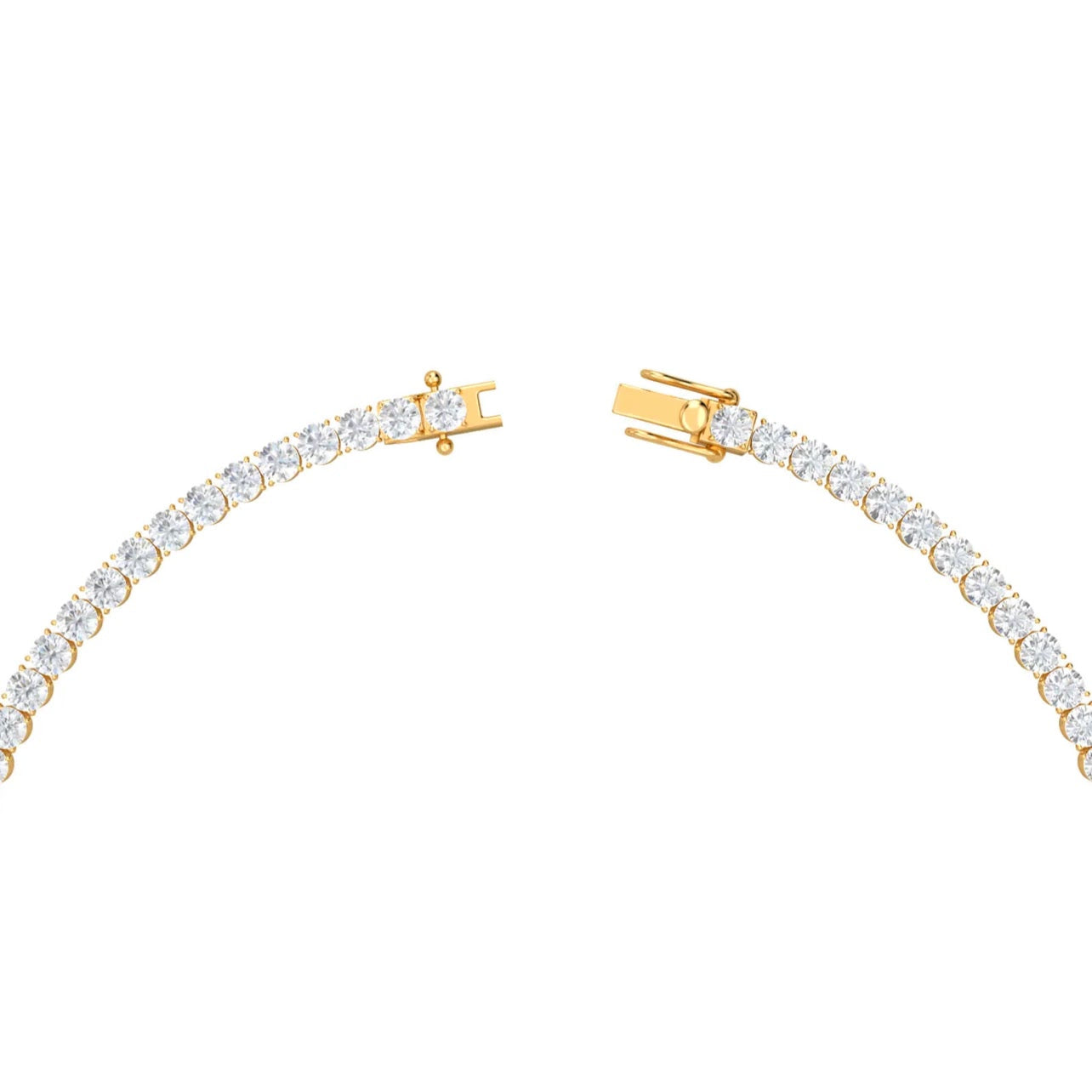 18K gold box clasp with safety latch on the Louise diamond tennis necklace