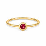 Ruby July birthstone solitaire ring in 18K yellow gold – Aquae Jewels