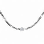Round Bezel Cuban Choker necklace, solid 18K gold, by Aquae Jewels