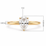 Pear Solitaire Ring, lab-grown diamond in solid 18K gold, view 4 of 5