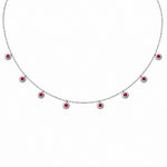 Precious Stone Pendant Choker in solid 18K gold with a bezel-set coloured stone