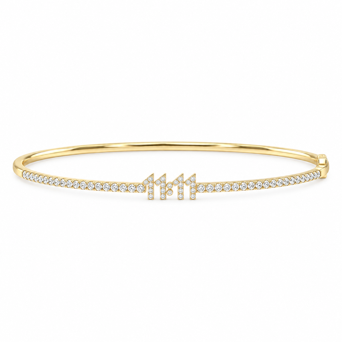 11:11 Diamond Bangle, solid 18K gold, by Aquae Jewels