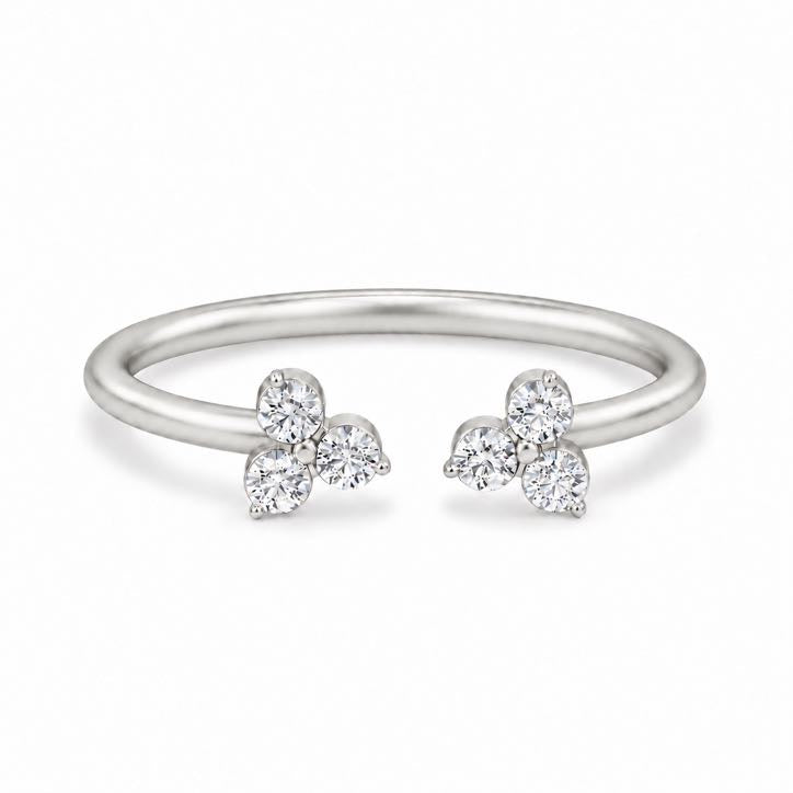 You & Me Britney Ring in white gold, solid 18K gold, by Aquae Jewels