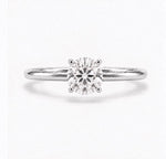 Round Solitaire Ring, lab-grown diamond in solid 18K gold, view 3 of 5