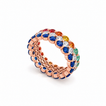 Amelia Precious Stone Ring, solid 18K gold, view 3 of 5