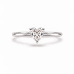 Heart Solitaire Ring, lab-grown diamond in solid 18K gold, view 3 of 5