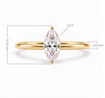 Marquise Solitaire Ring, lab-grown diamond in solid 18K gold, view 4 of 5