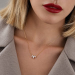 Three-Stone Marquise Diamond Necklace – Tudor – Lab-Grown Diamond, 18K gold
