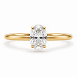 Oval Solitaire Ring, solid 18K gold, view 3 of 4