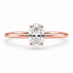 Oval Solitaire Ring, solid 18K gold, view 2 of 4
