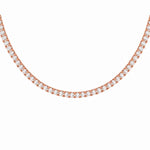 Diamond tennis necklace in 18K gold – Essential, alternate view