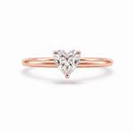 Heart Solitaire Ring, lab-grown diamond in solid 18K gold, view 5 of 5