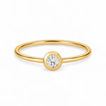 Diamond April birthstone solitaire ring in 18K yellow gold – Aquae Jewels