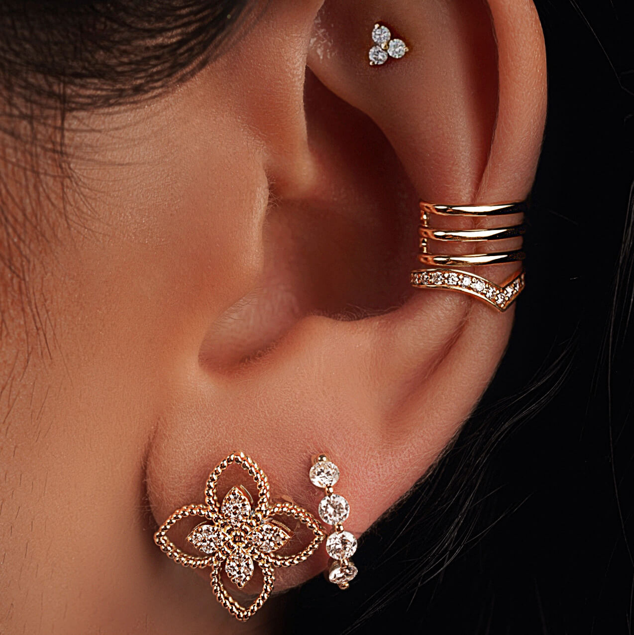 Arc Diamond Cuff Earring