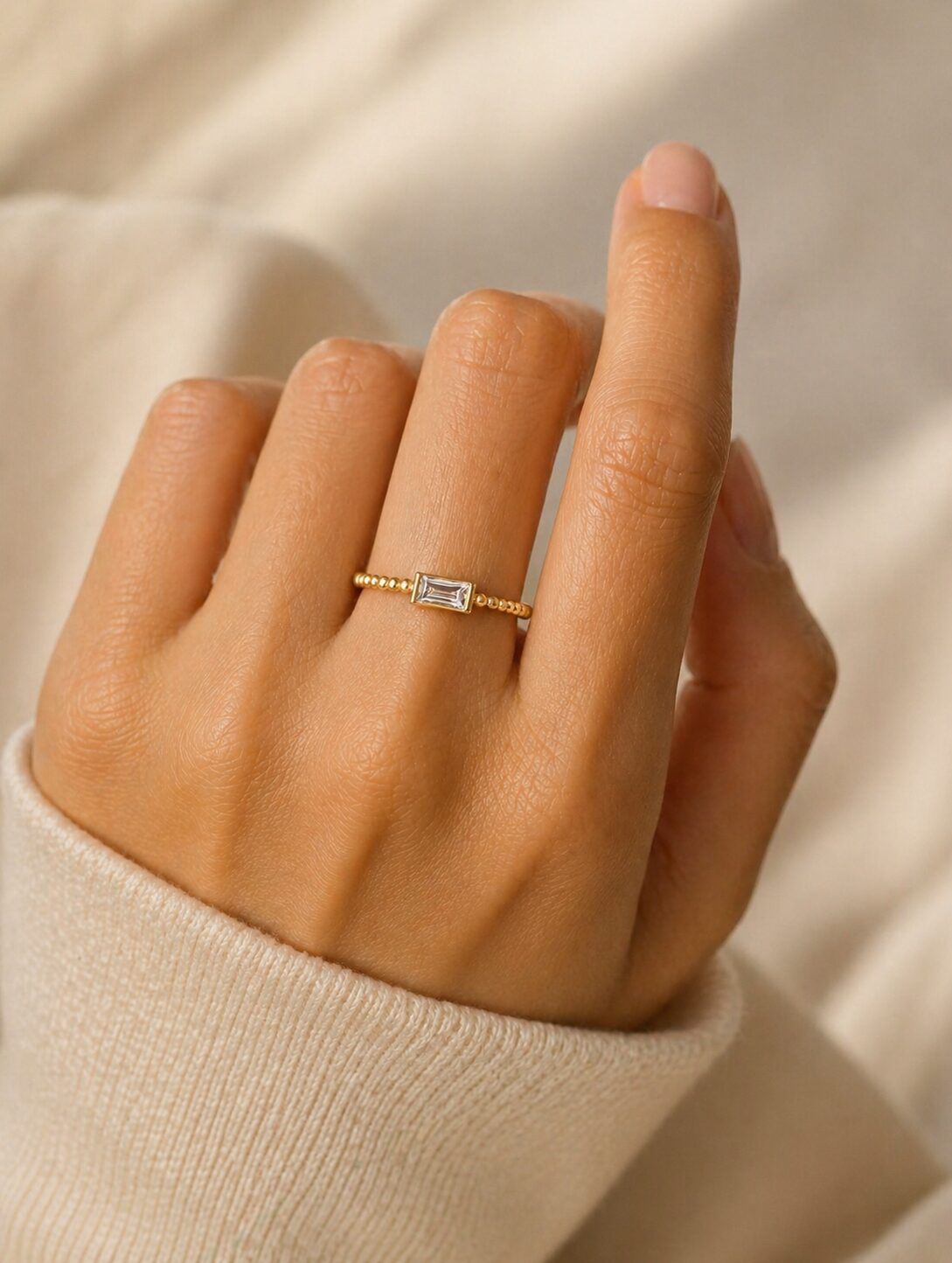 Azure Diamond beads Ring
