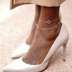 Anklet Clover Diamonds And 18K Gold