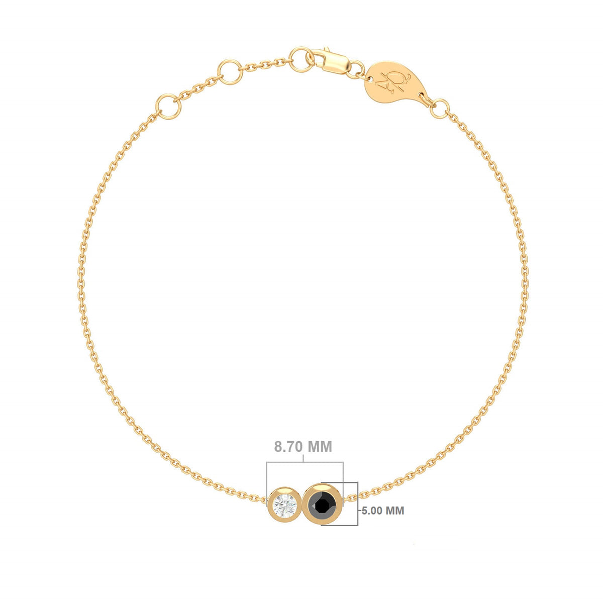 Duo Black Diamond Bracelet, solid 18K gold, view 3 of 6