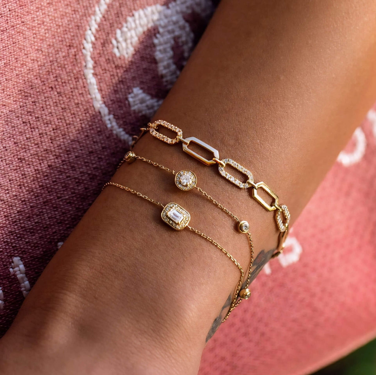 Lady Gaga Half Diamonds Bracelet, solid 18K gold, view 2 of 5