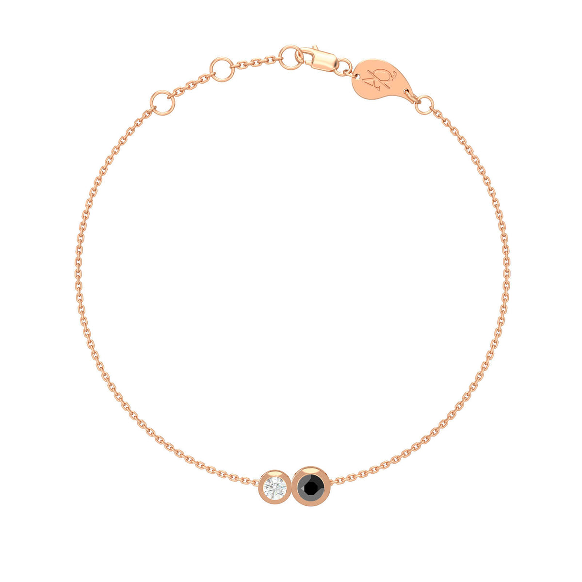 Duo Black Diamond Bracelet, solid 18K gold, view 4 of 6
