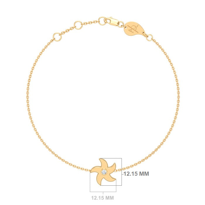Diamond Starfish Bracelet – Étoile de Mer 0.05 ct / 2.30 g, solid 18K gold, view 3 of 4