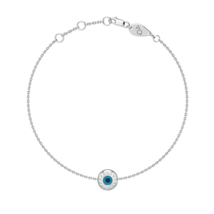 Pavé Diamond Eye Charm Bracelet, solid 18K gold, view 4 of 5