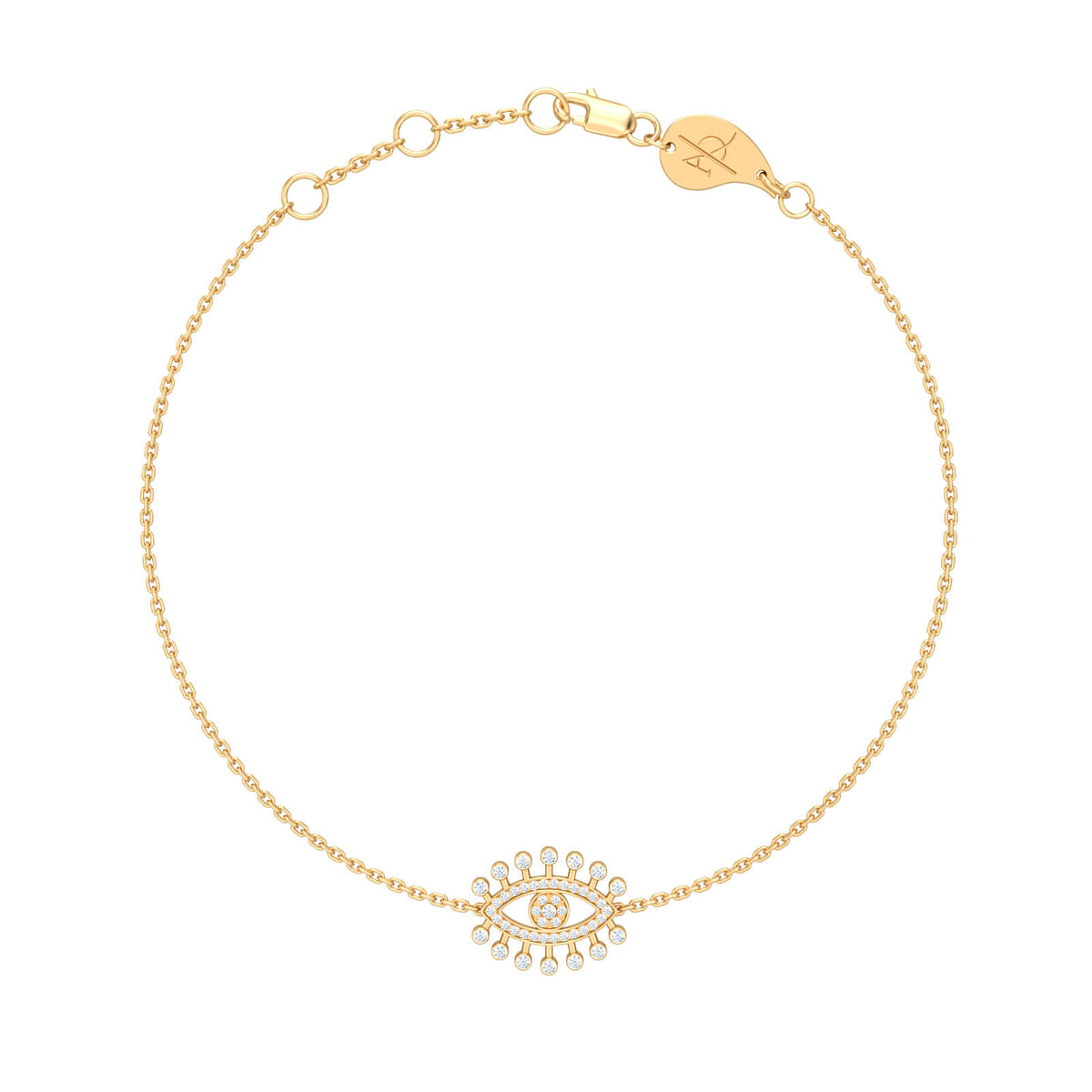 Eye Dubai Bracelet, solid 18K gold, by Aquae Jewels