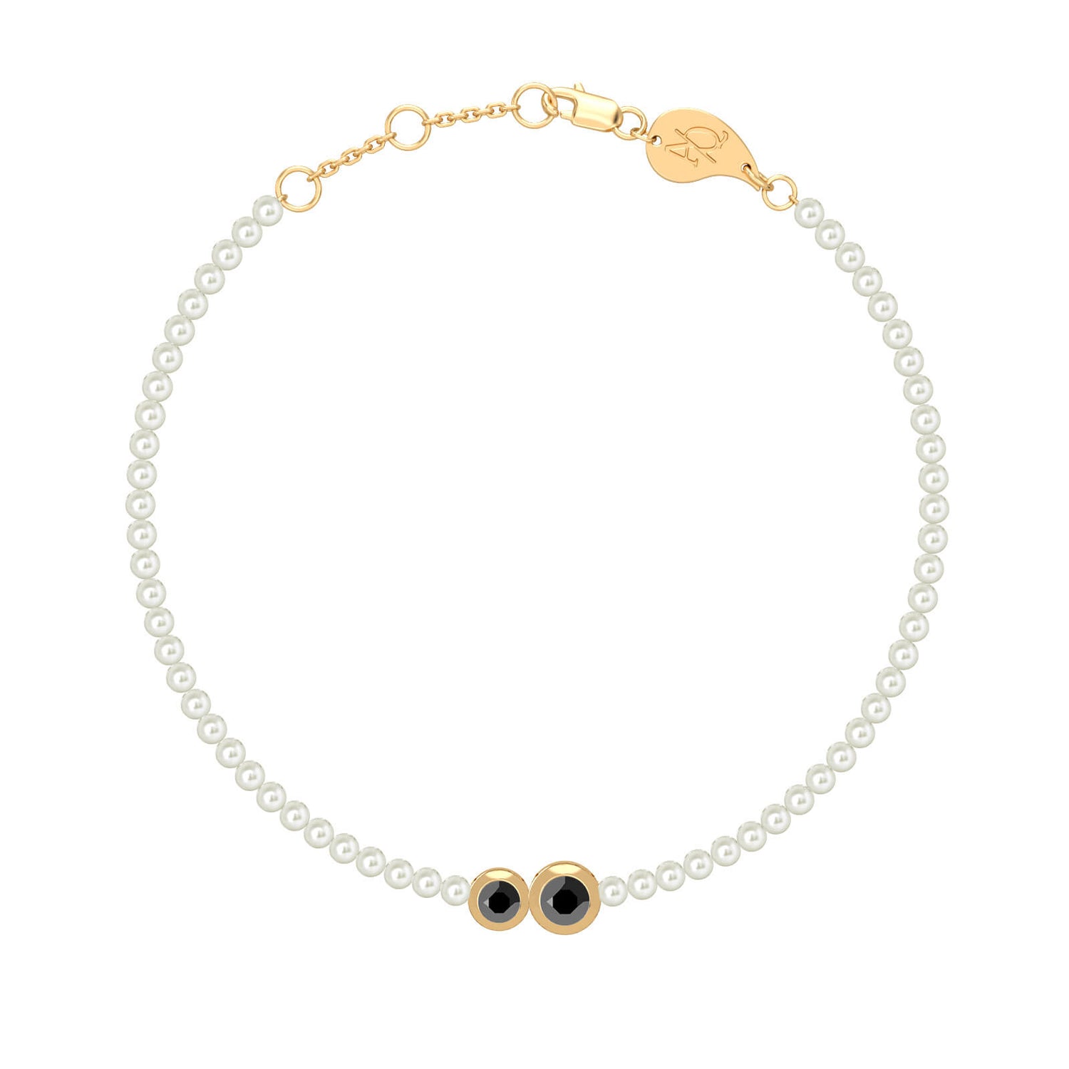 Duo Black Diamond Pearls Bracelet
