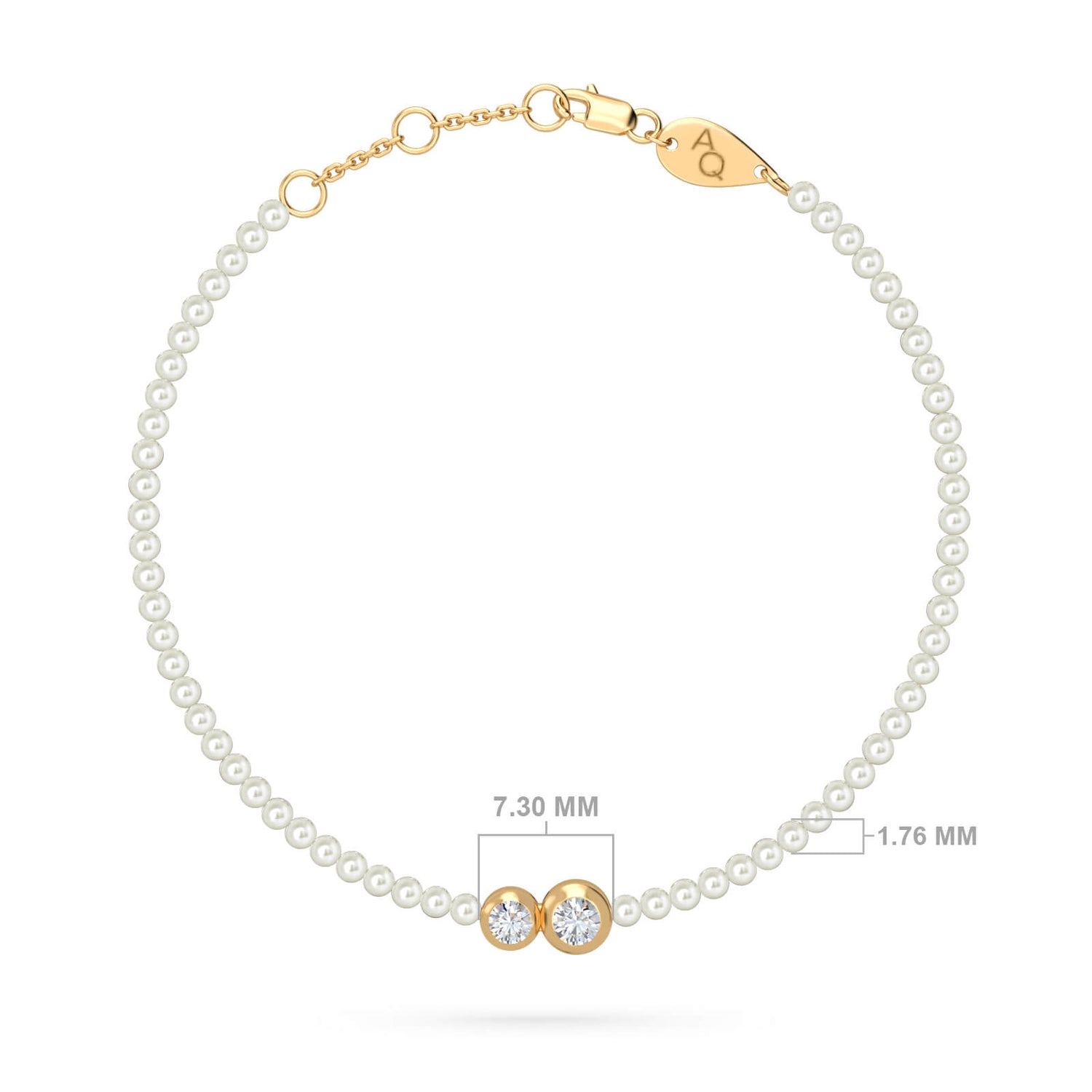 Duo Diamond Pearls Baby Bracelet