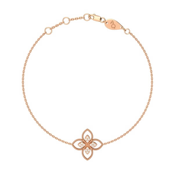 Hera Flower Simple Bracelet, solid 18K gold, view 5 of 7