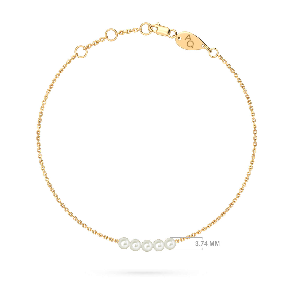 Lily Pearls Bracelet, solid 18K gold, view 4 of 10