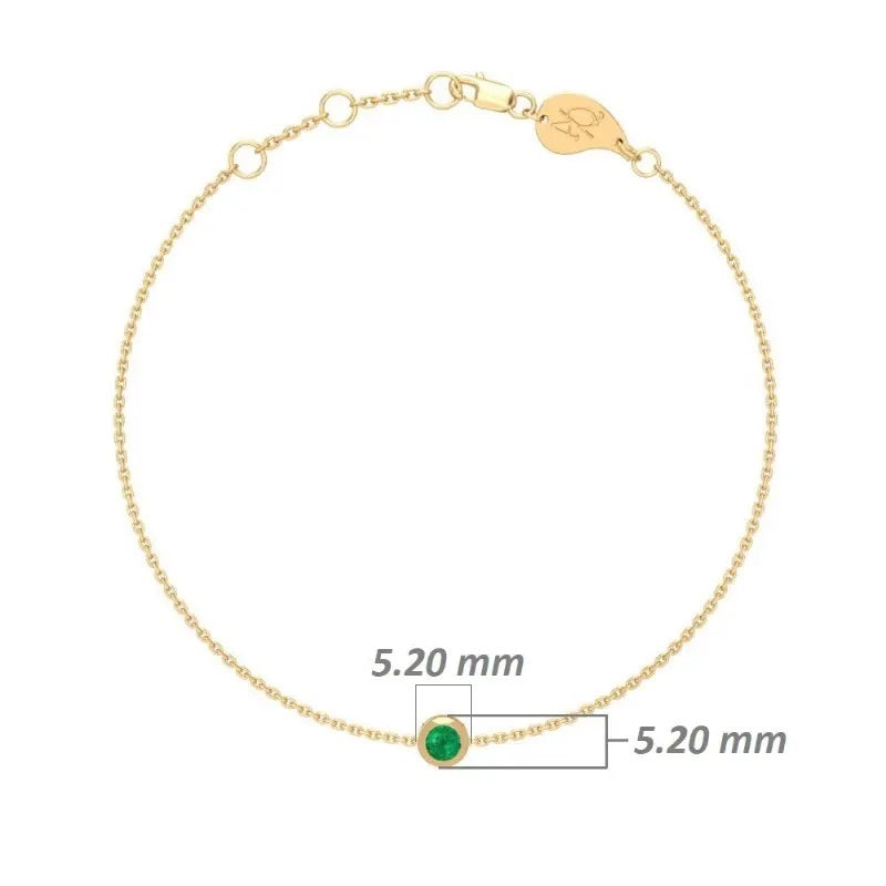 Precious Stone Solitaire Bracelet, solid 18K gold, view 3 of 14