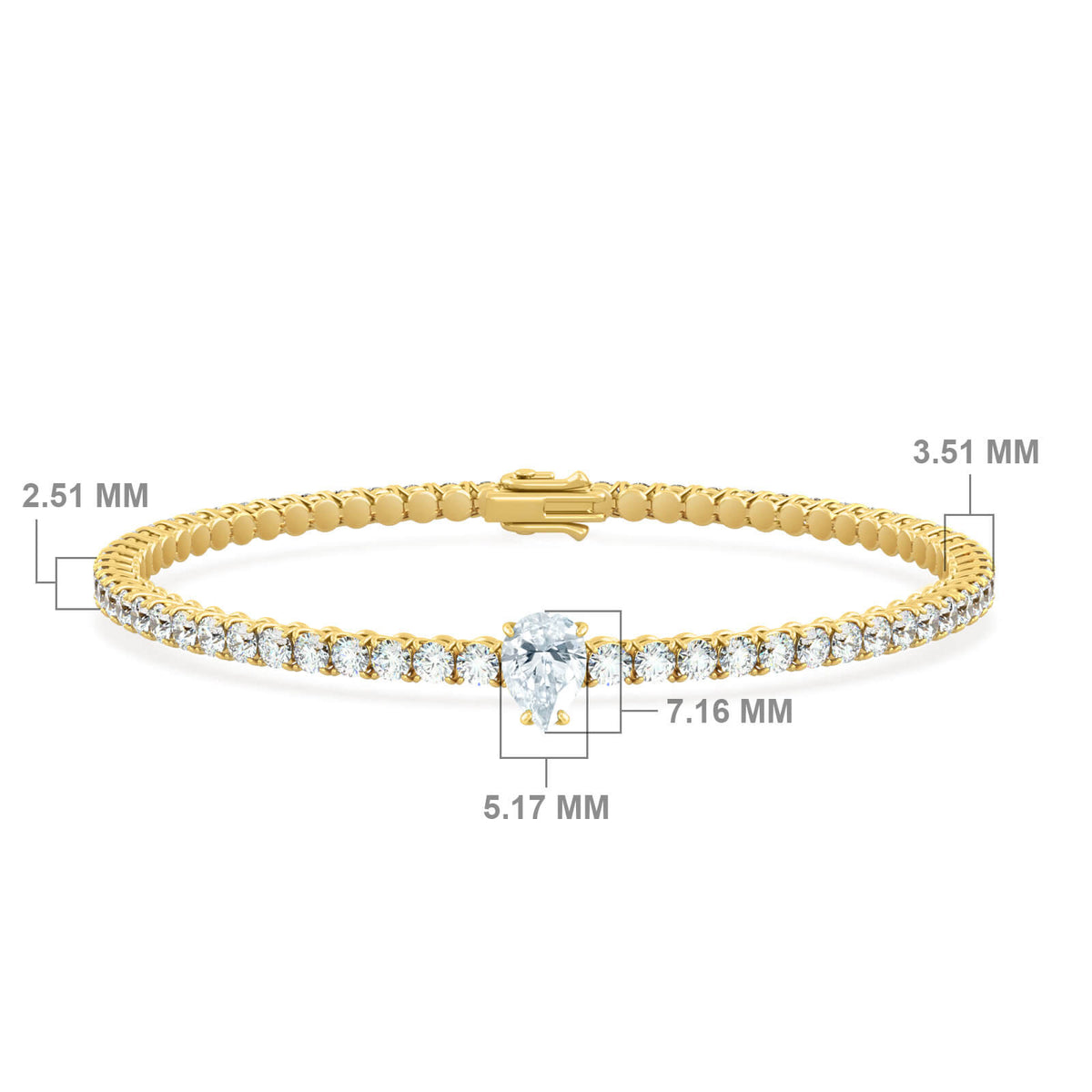BRACELET TENNIS PEAR DIAMOND