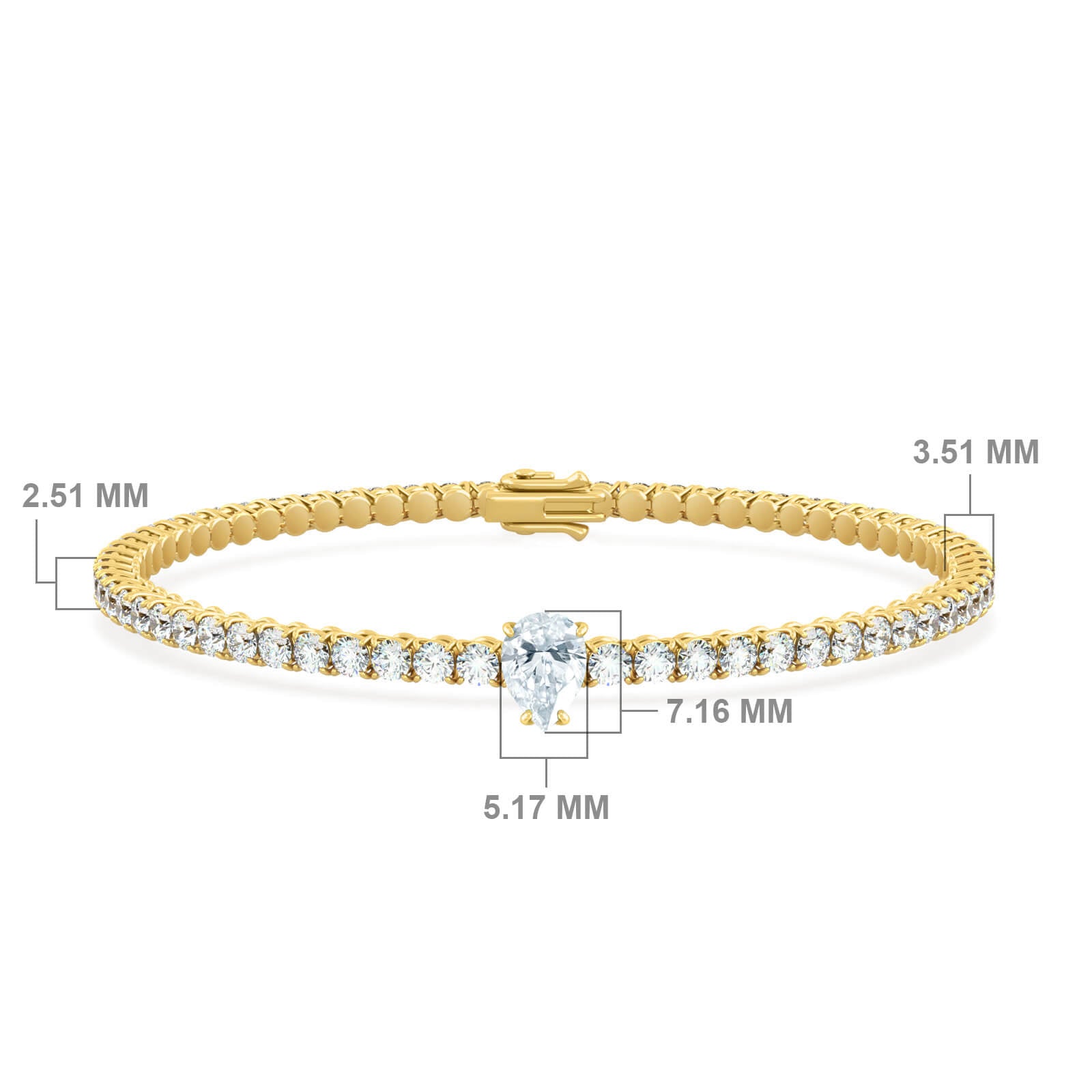 BRACELET TENNIS PEAR DIAMOND