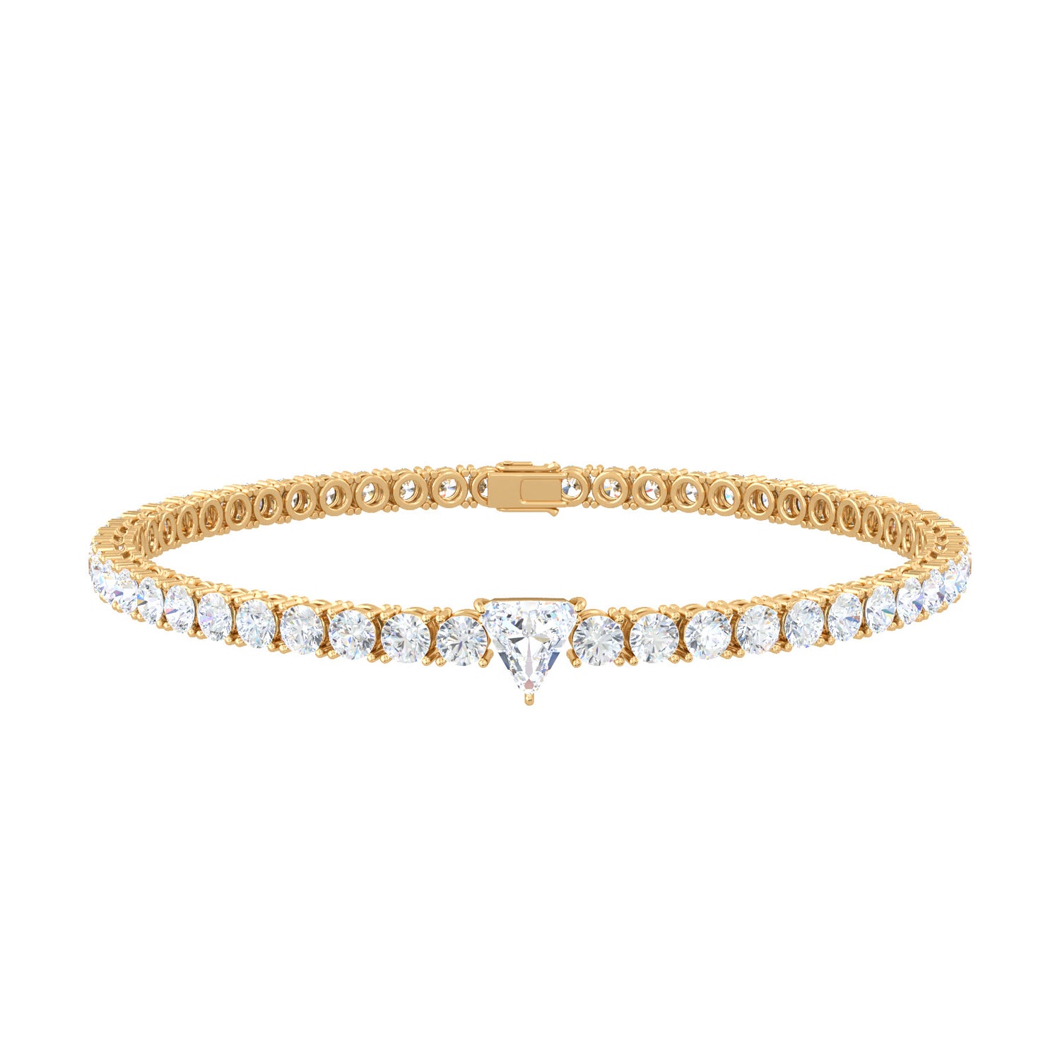 Triangle-Cut Diamond Tennis Bracelet