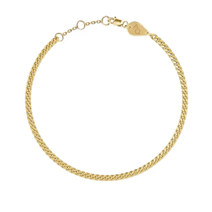 Thin Chain Bracelet, solid 18K gold, by Aquae Jewels