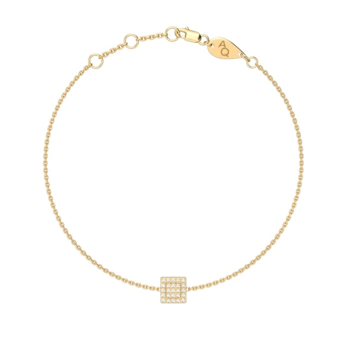 Time Square Bracelet, solid 18K gold, by Aquae Jewels