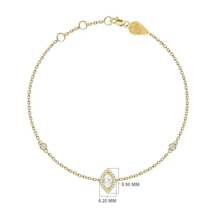 Verona Marquise-Cut Bracelet, solid 18K gold, view 3 of 6