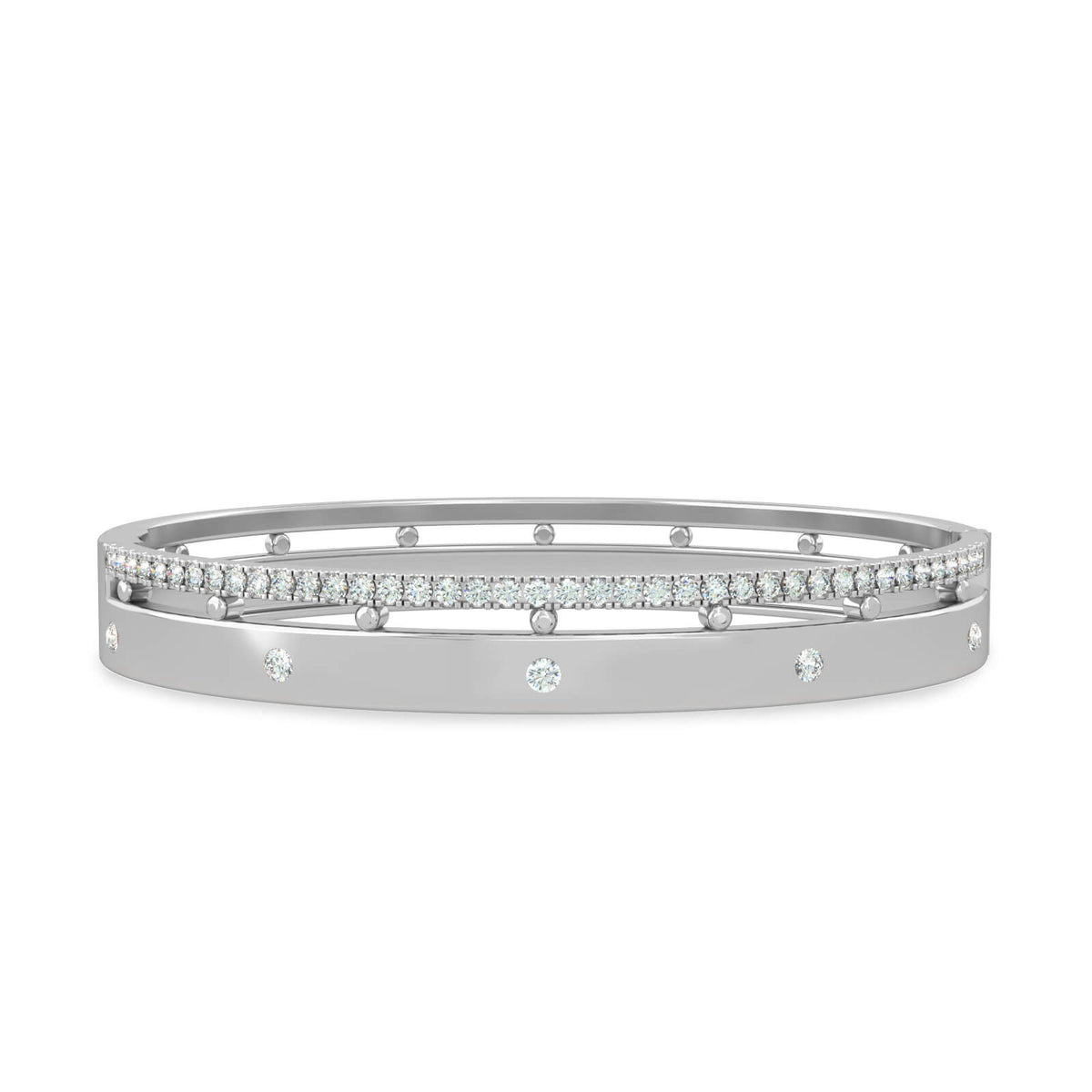 Wide Diamond Band Men's Bangle – Rich & Bold bracelet, solid 18K gold, view 6 of 7