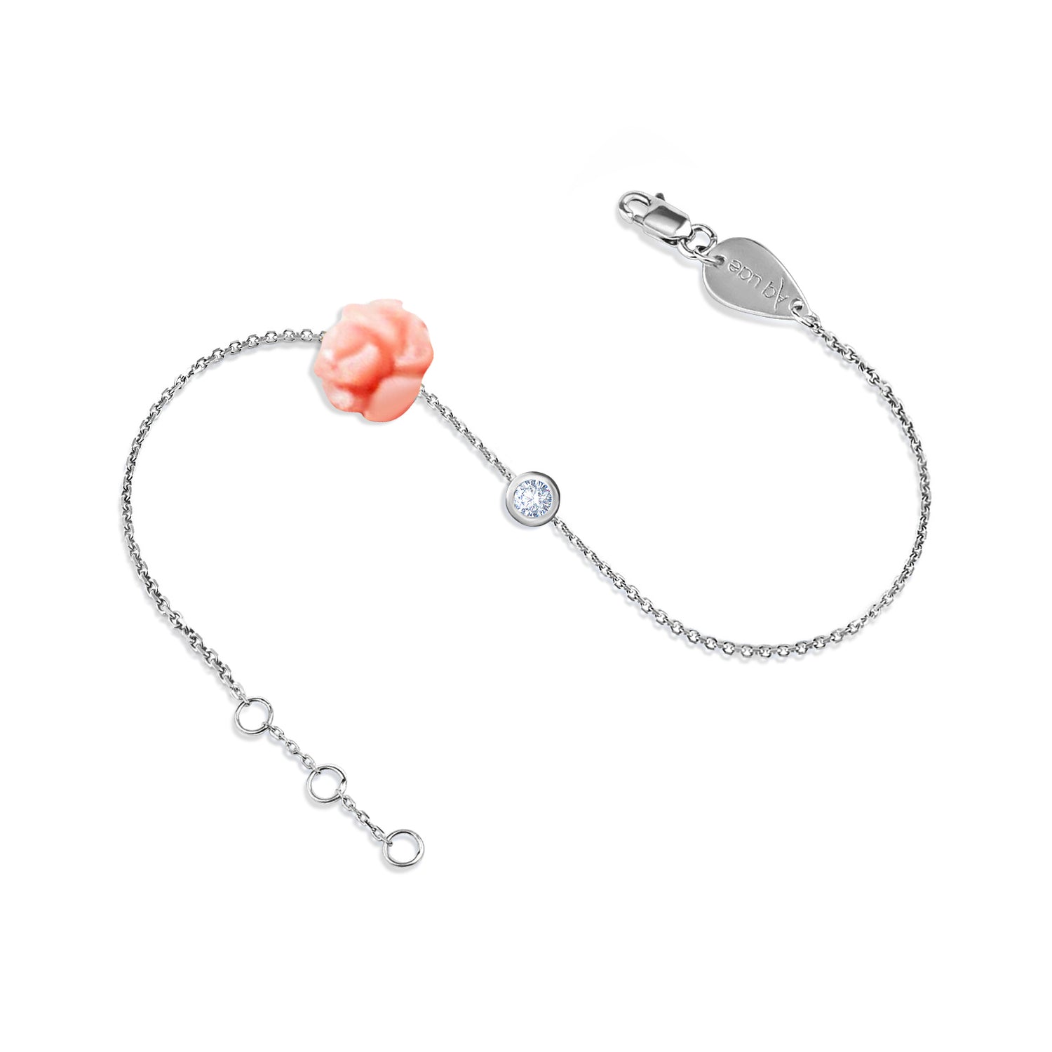 Baby Bracelet Rose and Diamond on 18K Gold